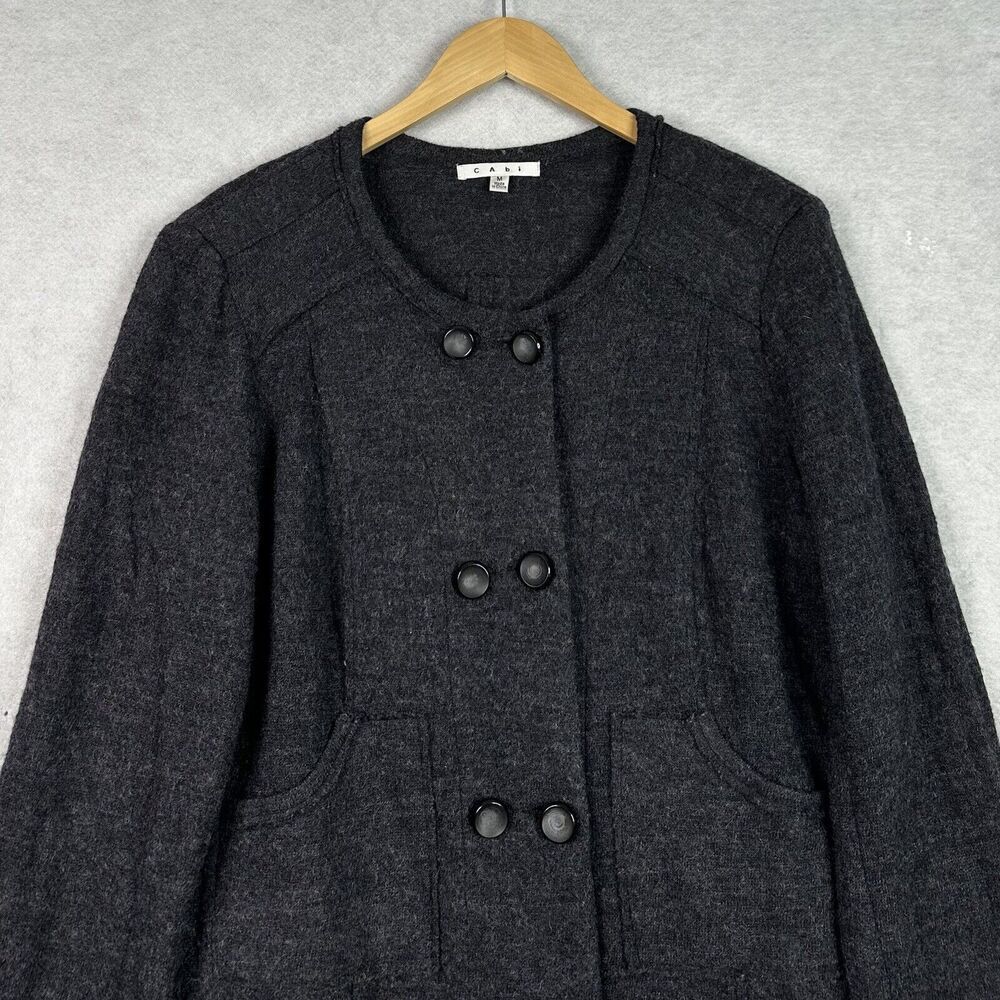 Cabi Wool Jacket Medium Gray Double Breasted Clas… - image 2